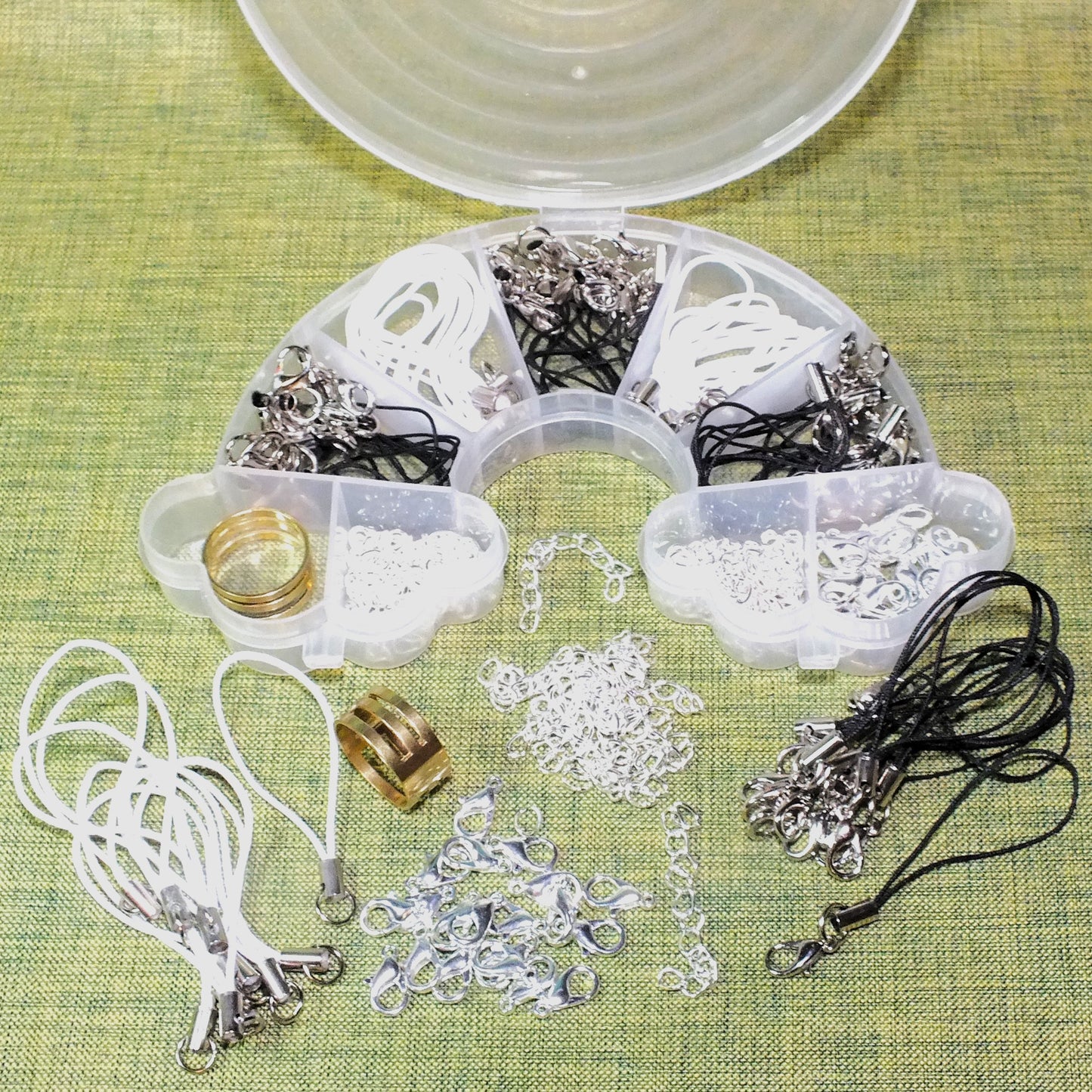 Findings box - Lanyards, Lobster Clasp, Extenders, Jump Ring Tool box set
