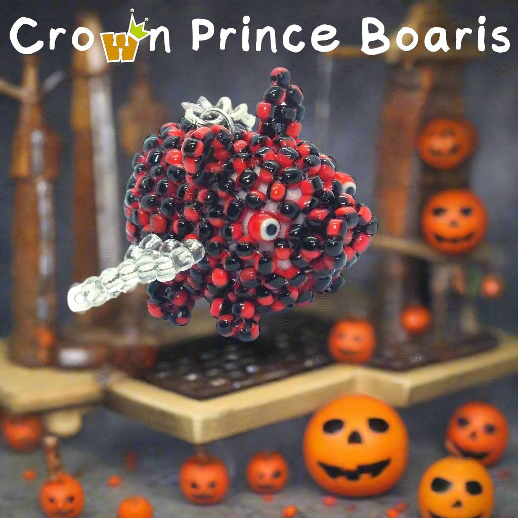 Queen Pigtoria & the Royal Hamily - handmade beaded flying piggies (squishy!) on keyring / lanyard! Very limited edition bag charms.