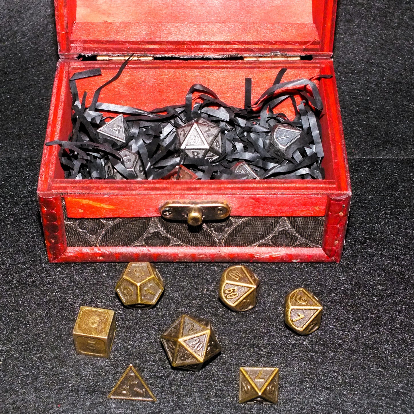 DICE CHEST + METAL DICE set - choose your chest and dice combo! Lovely TTRPG storage, ideal gift or to treat yourself!