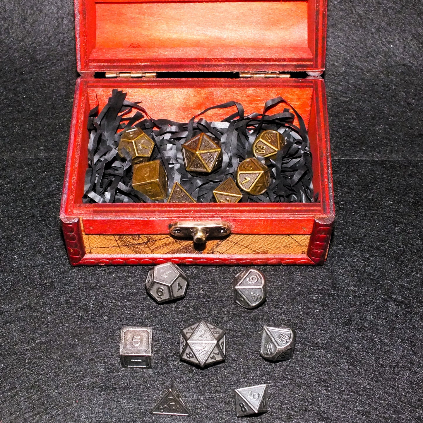 DICE CHEST + METAL DICE set - choose your chest and dice combo! Lovely TTRPG storage, ideal gift or to treat yourself!