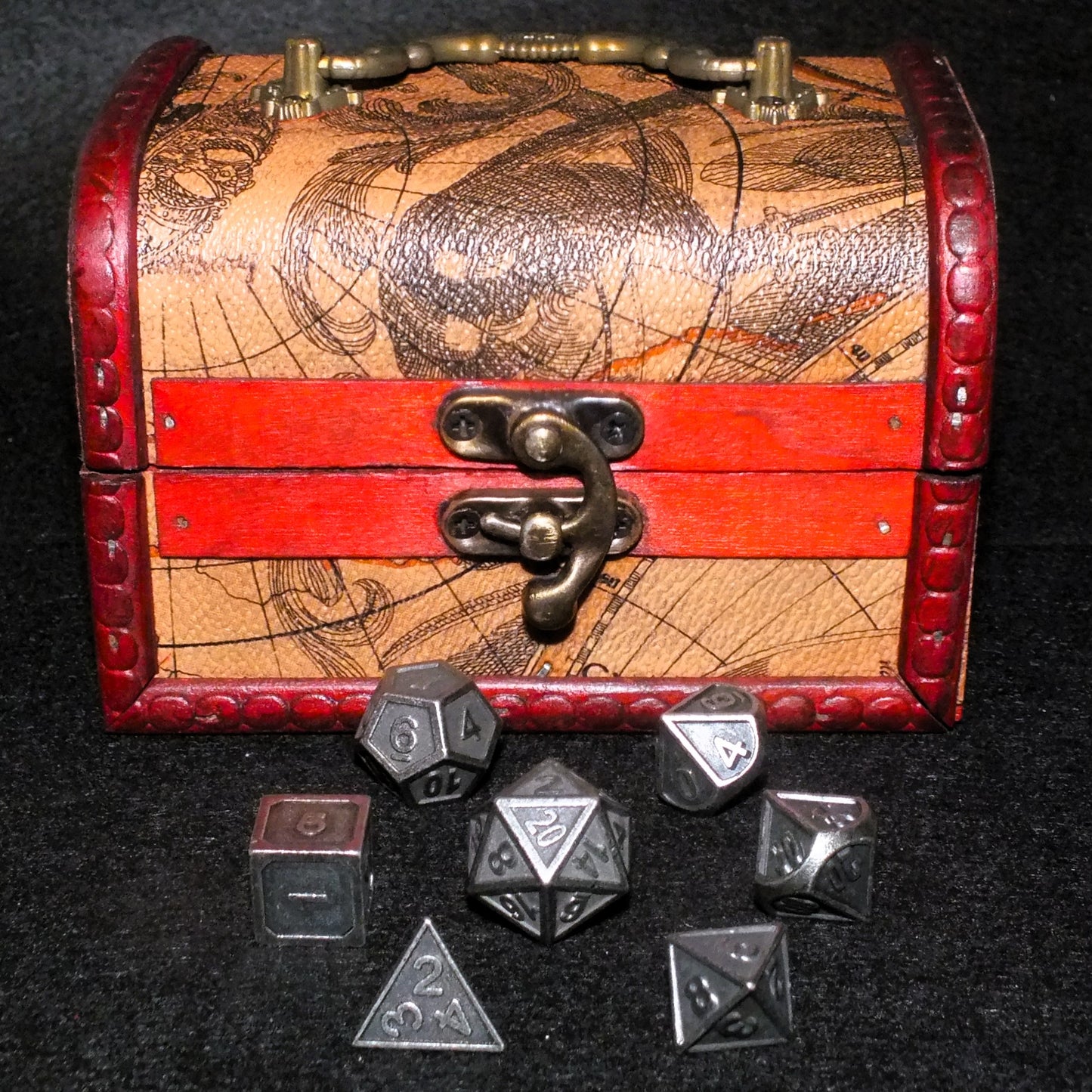 DICE CHEST + METAL DICE set - choose your chest and dice combo! Lovely TTRPG storage, ideal gift or to treat yourself!