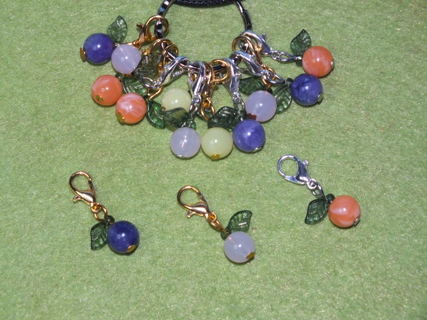 14pcs FRUIT themed stitch markers, also available on a necklace for hands-free work
