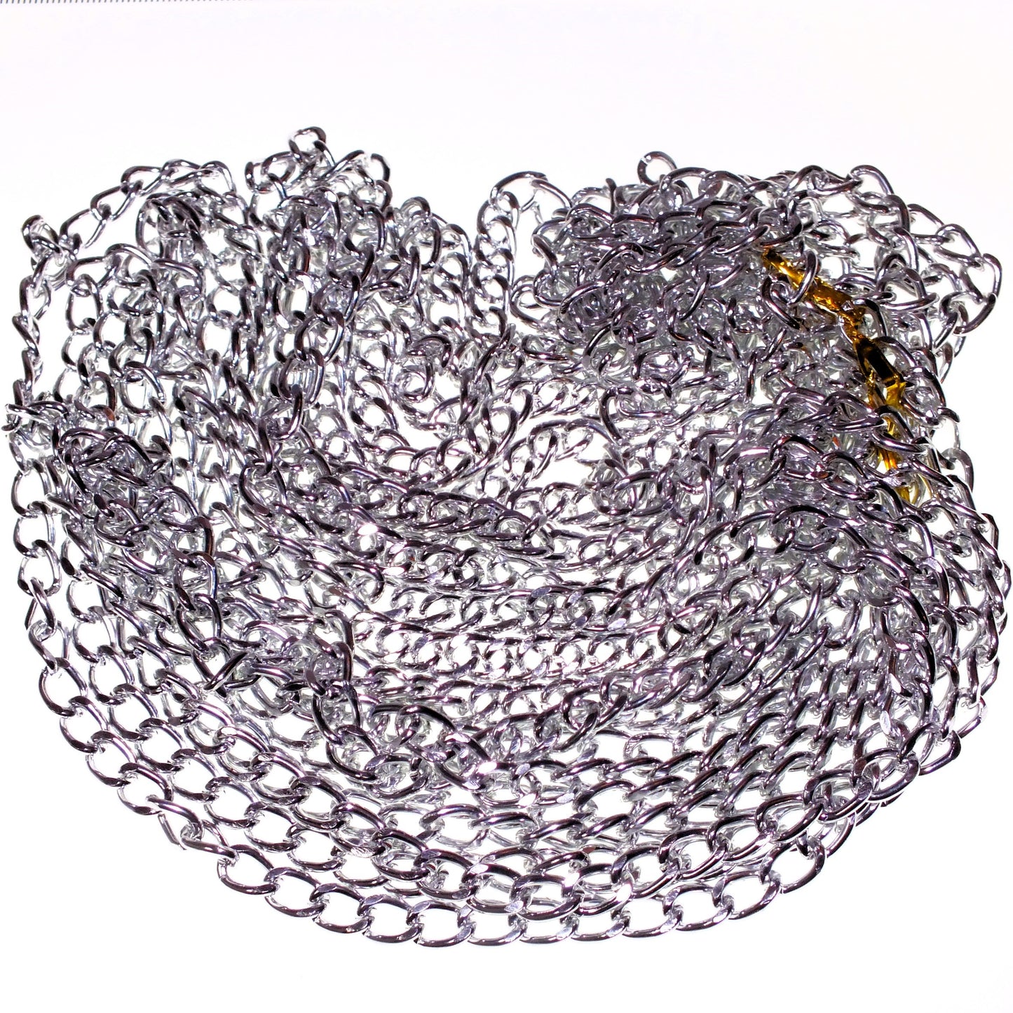 Aluminium twisted curb chain, 5 metres silver tone jewellery chain for bracelet / necklace making