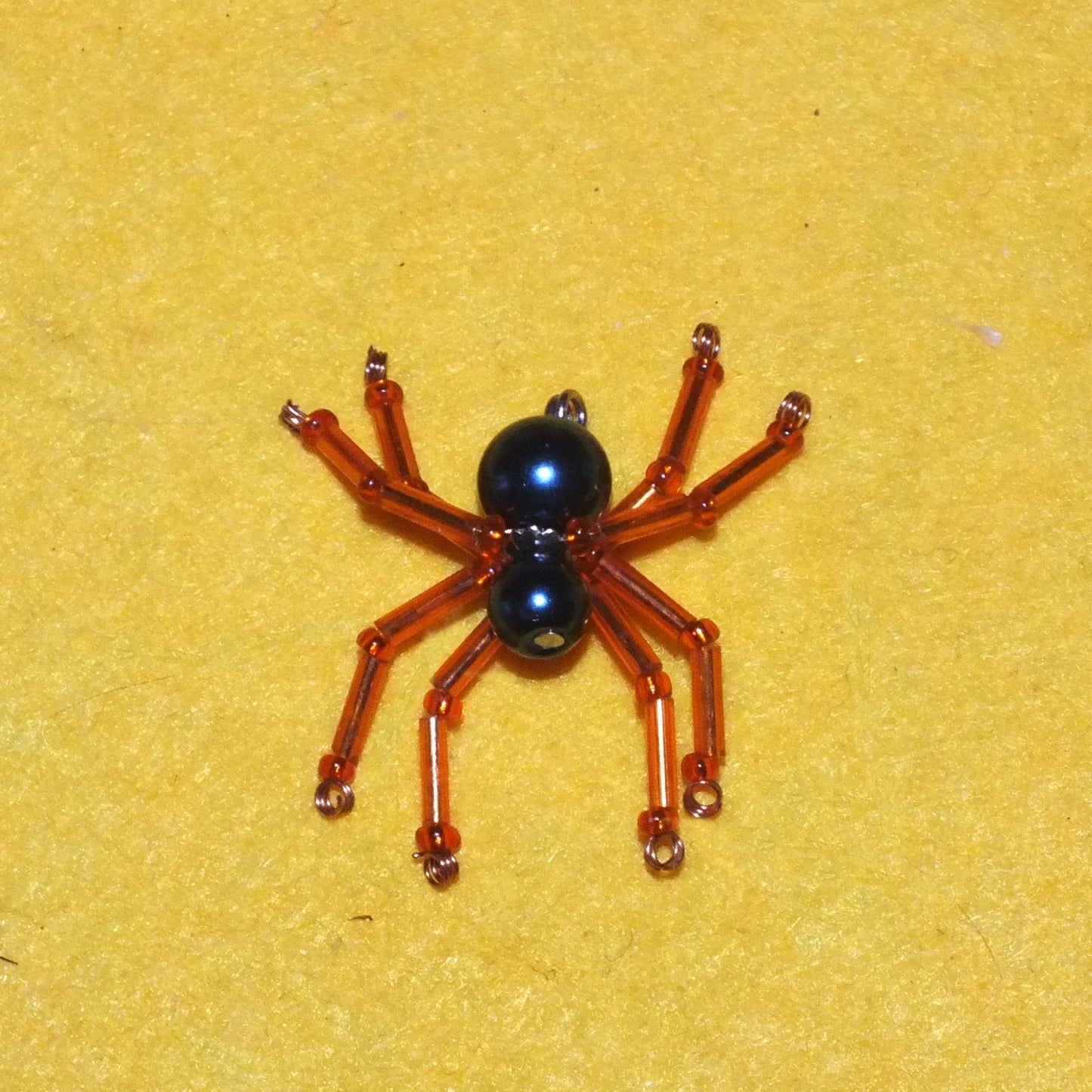 4-pack beaded spider charms - "Jelly-legged Sneaky Chomper", handmade - plain or on lanyards