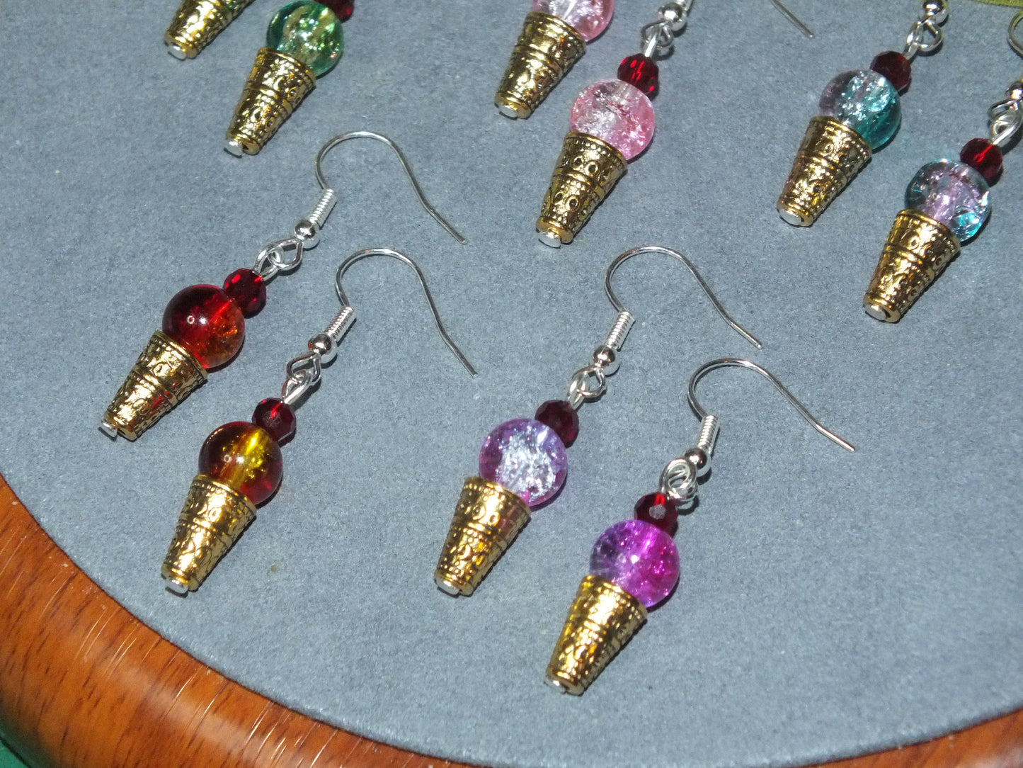 Handmade Ice Cream Cone Charms - also available as earrings!