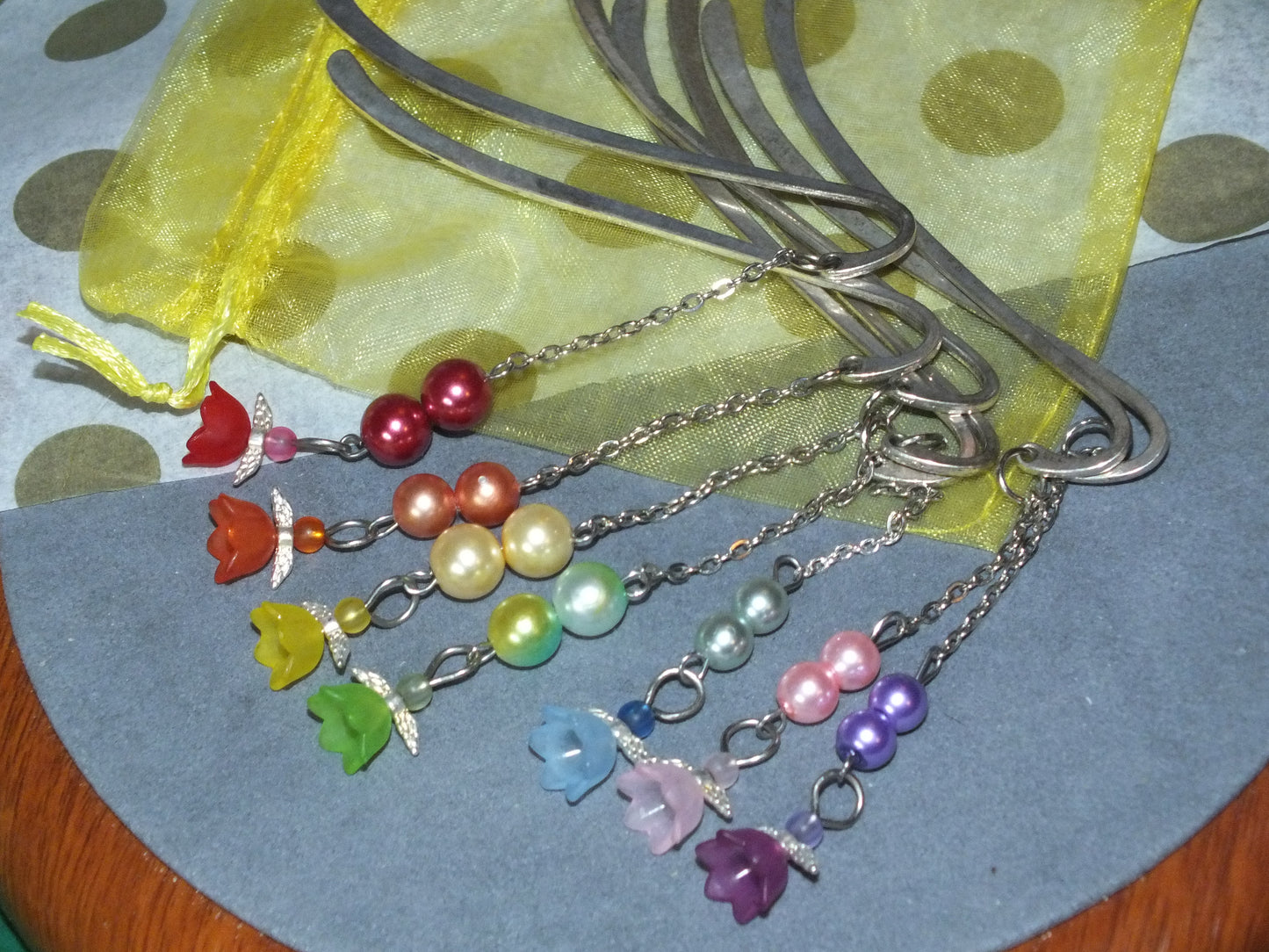 Set of 7 Handmade Rainbow Angel Bookmarks