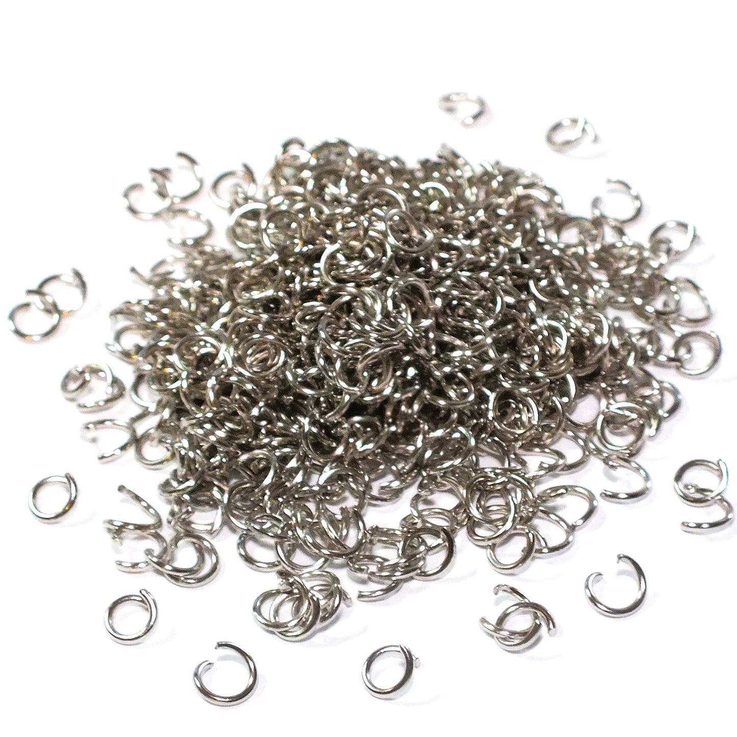 500pcs silver tone 6mm open iron jump rings
