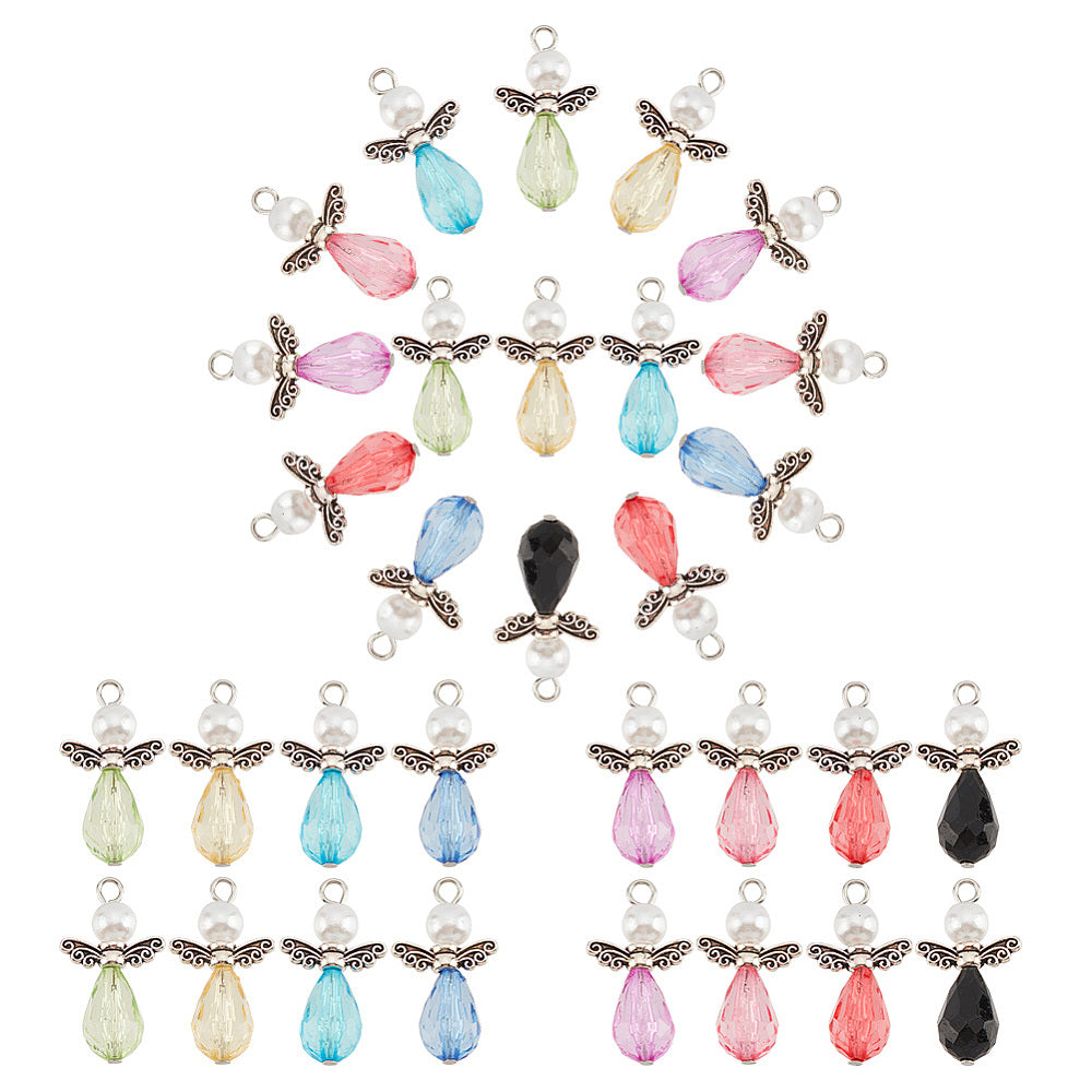 Multicoloured angel charms (32-320pcs) - dangle charms or wedding favours