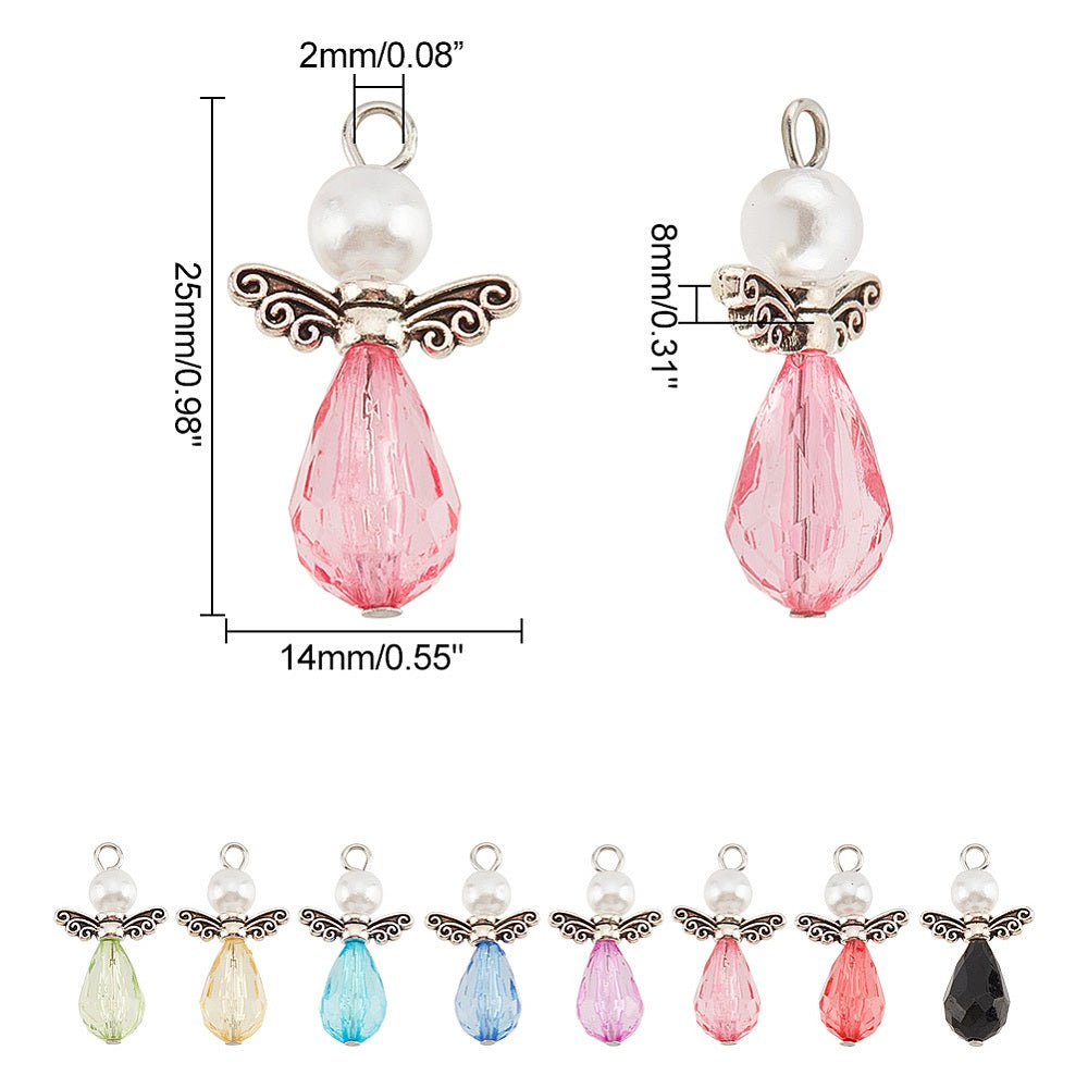 Multicoloured angel charms (32-320pcs) - dangle charms or wedding favours