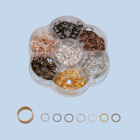 350pcs 12mm jump rings + jump ring opening tool - 7 colours