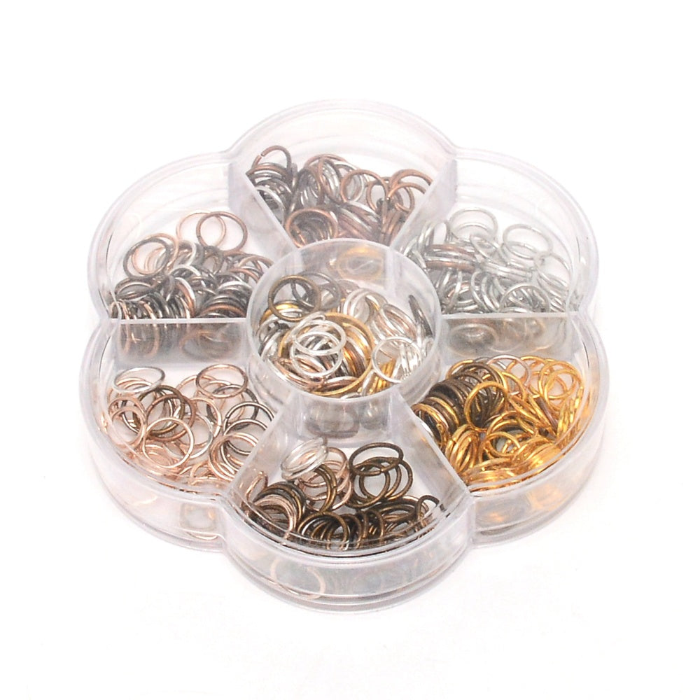 350pcs 12mm jump rings + jump ring opening tool - 7 colours