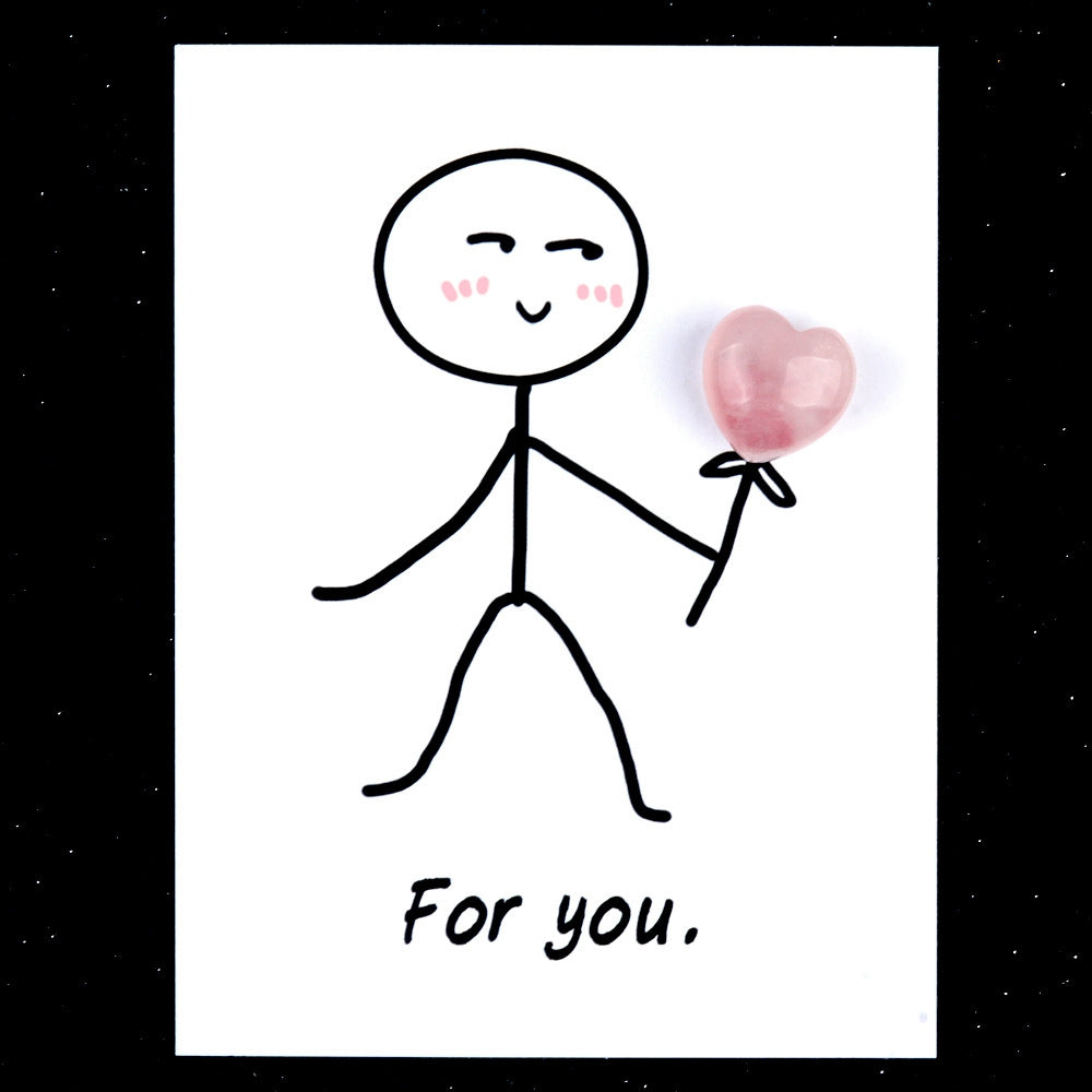 Gemstone heart pocket hug - friendship / love token (Flower style)