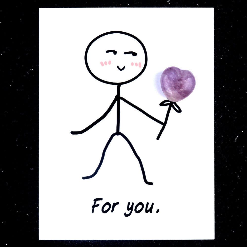 Gemstone heart pocket hug - friendship / love token (Flower style)