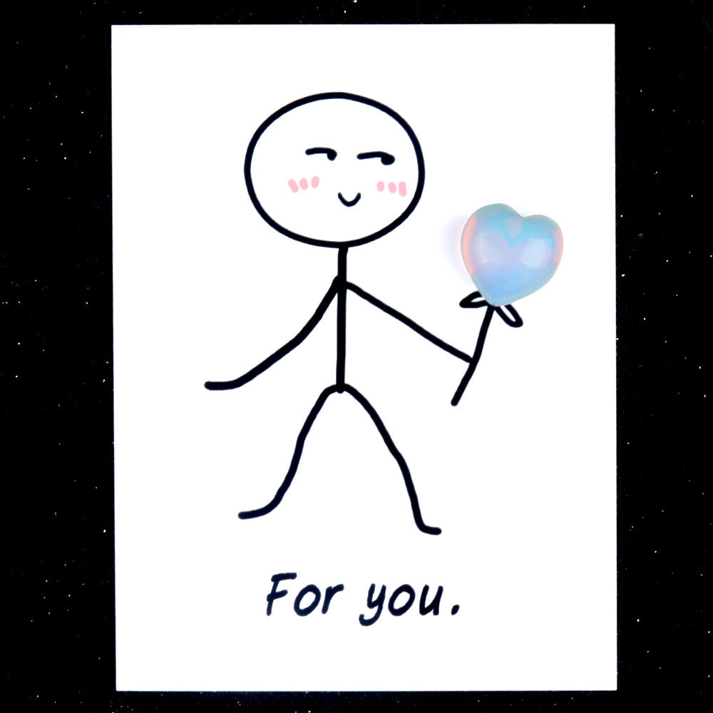 Gemstone heart pocket hug - friendship / love token (Flower style)
