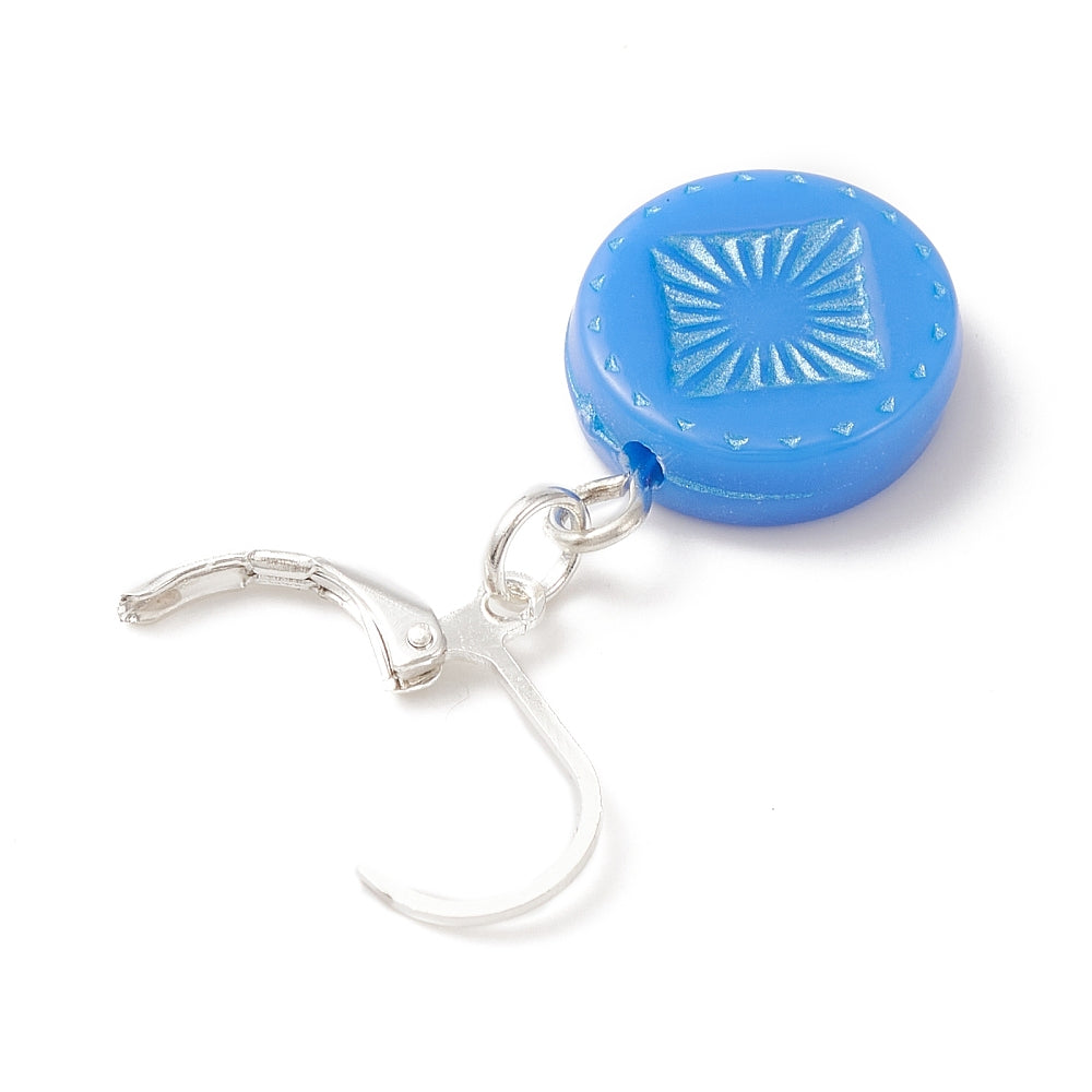 12pcs stitch markers, rhombus pattern mixed colour dangle charms