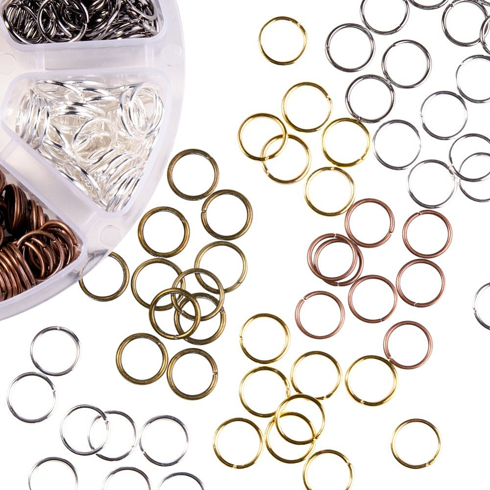 600pcs 10mm jump rings + jump ring opening tool - 6 colours