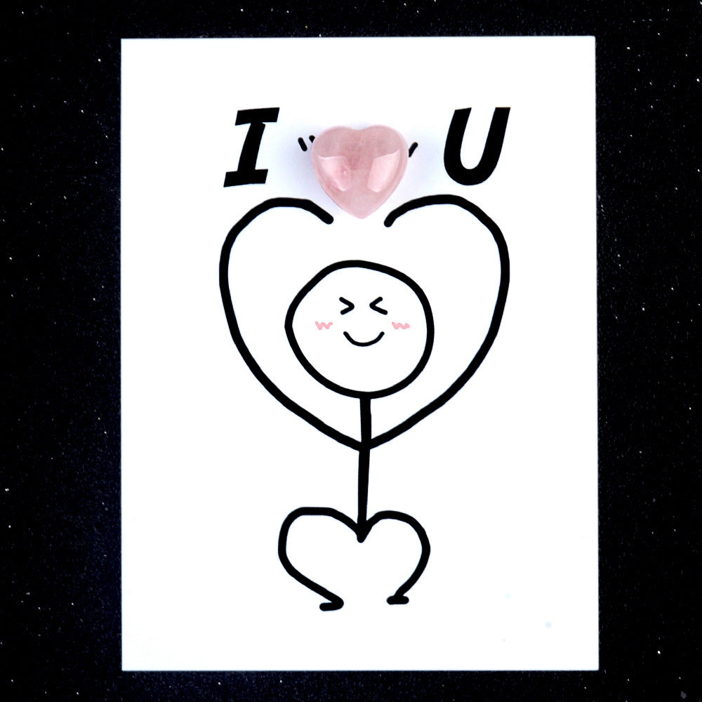 Gemstone heart pocket hug - friendship / love token (style #1)