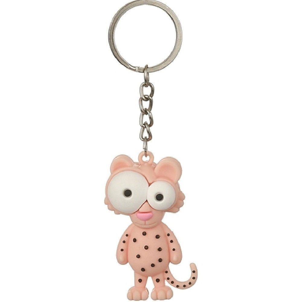 Chunky 3D animal keyrings - Dinosaur, Lion, Leopard, Zebra - colourful PVC