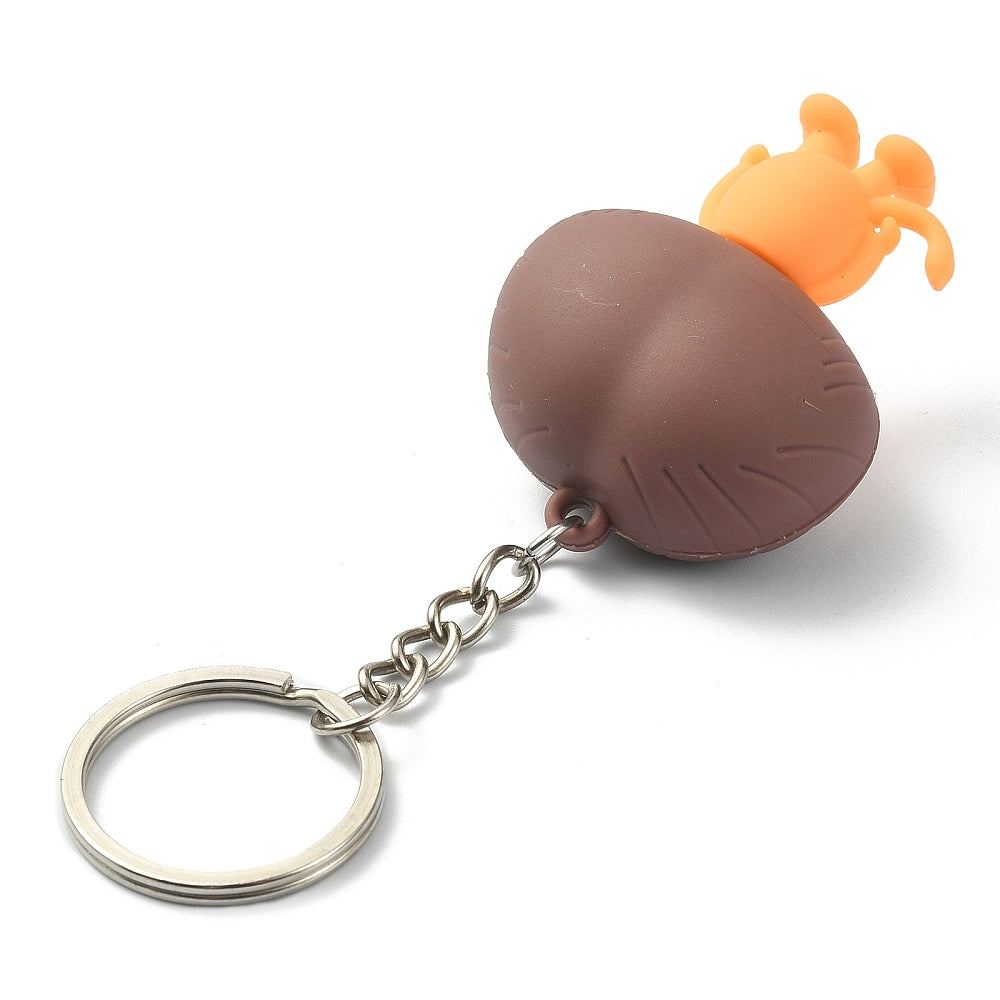 Chunky 3D animal keyrings - Dinosaur, Lion, Leopard, Zebra - colourful PVC