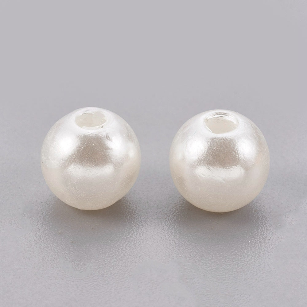 200pcs ivory white 6mm imitation pearl acrylic beads