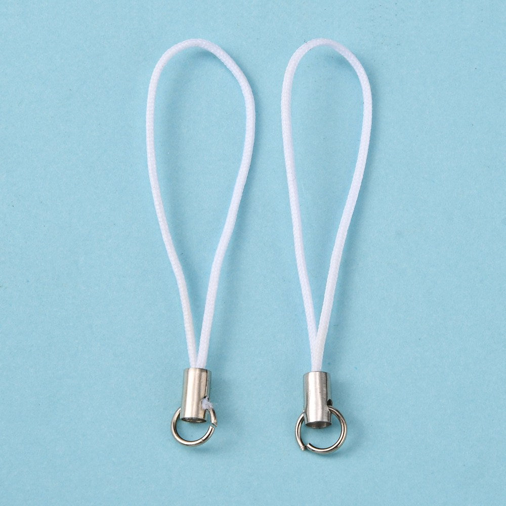 Mini white pearl flower angel charms (12-250pcs, plain, on clasps or lanyards)