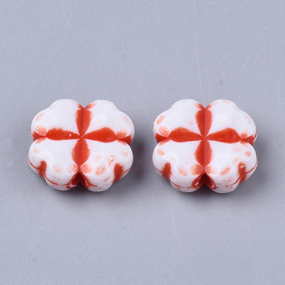 100pcs flower beads, mixed pastel colours, 11mm