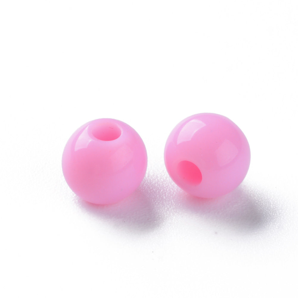 240pcs pink, red + purple 6mm beads (pearlised & opaque finishes)