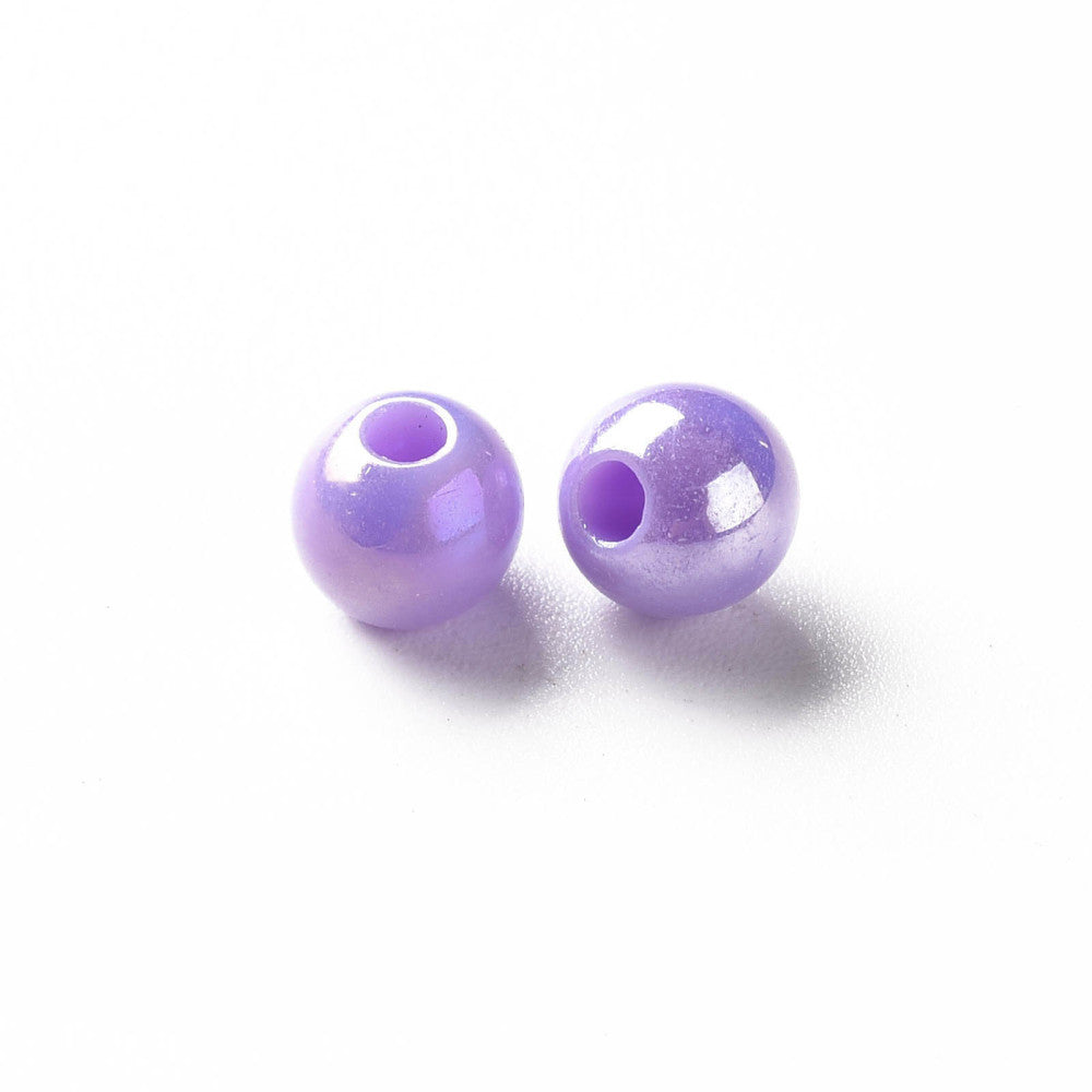 240pcs pink, red + purple 6mm beads (pearlised & opaque finishes)