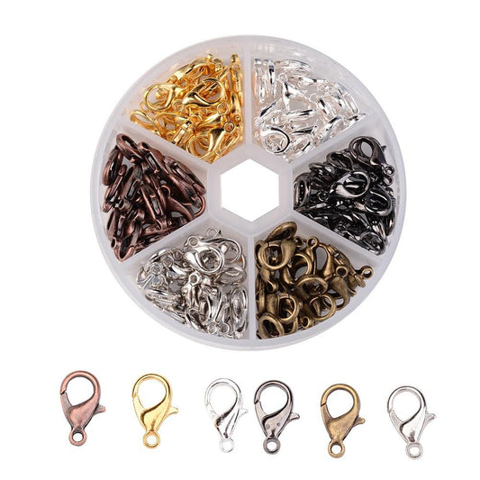 120pcs box of lobster clasps, 14mm - 6 colours