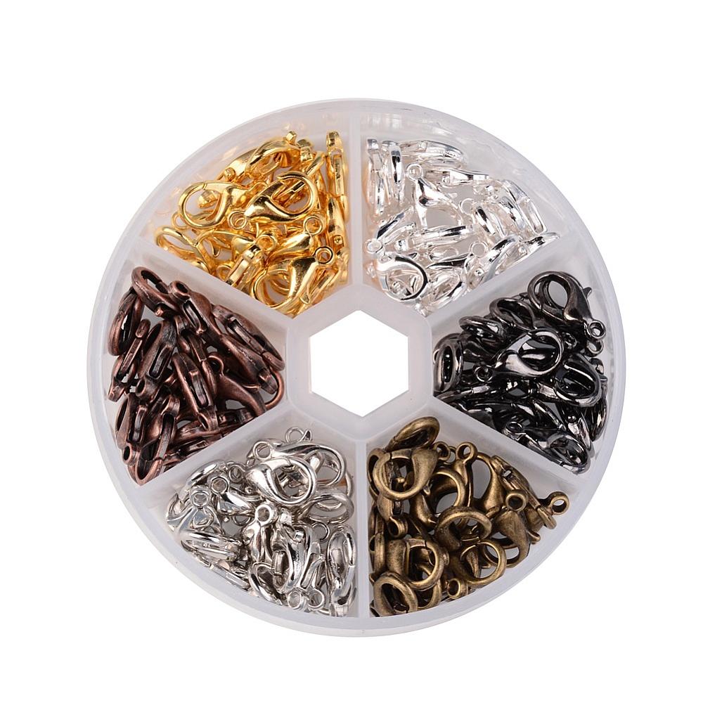 120pcs box of lobster clasps, 14mm - 6 colours