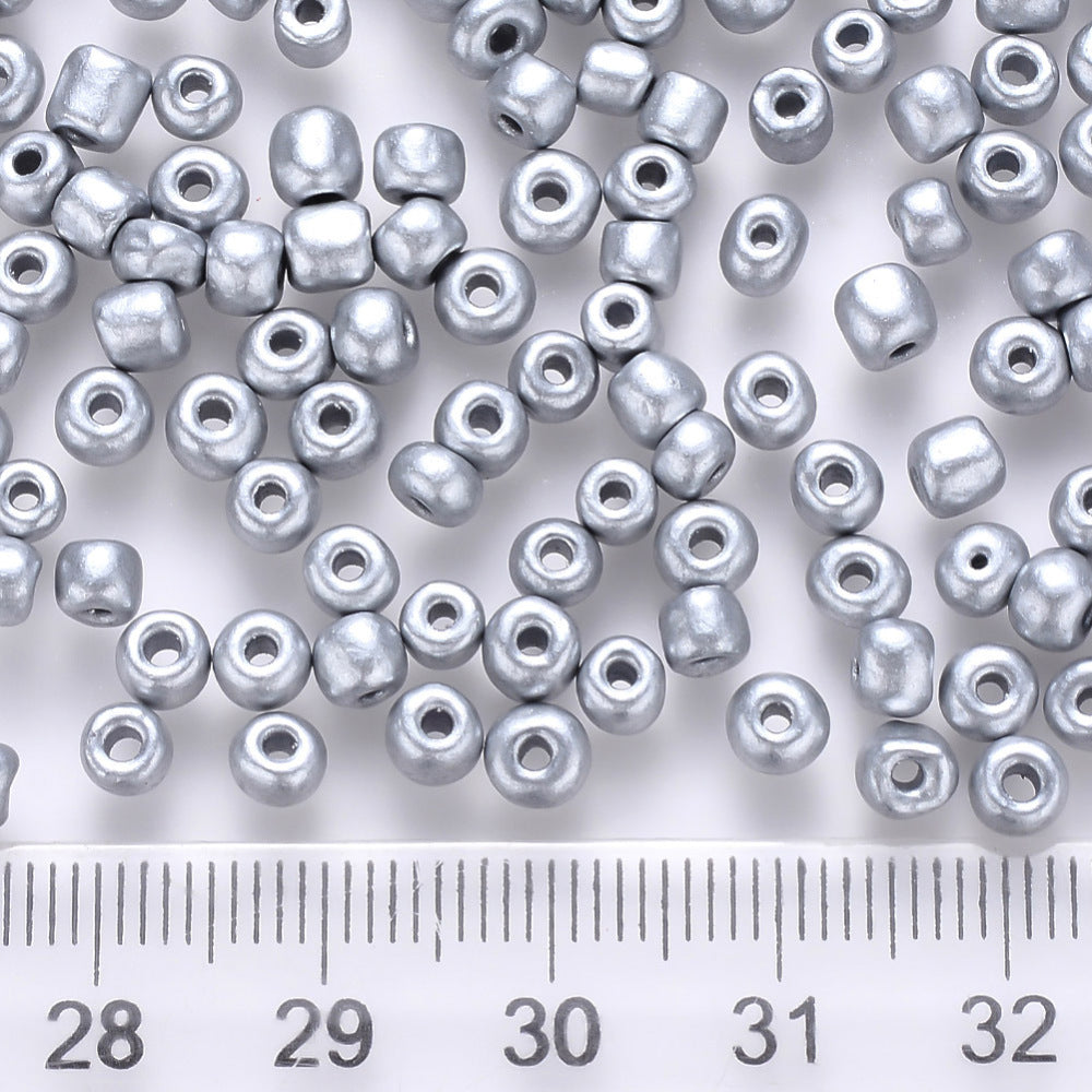 4mm - 5mm silver glass seed beads, 50g - 1kg