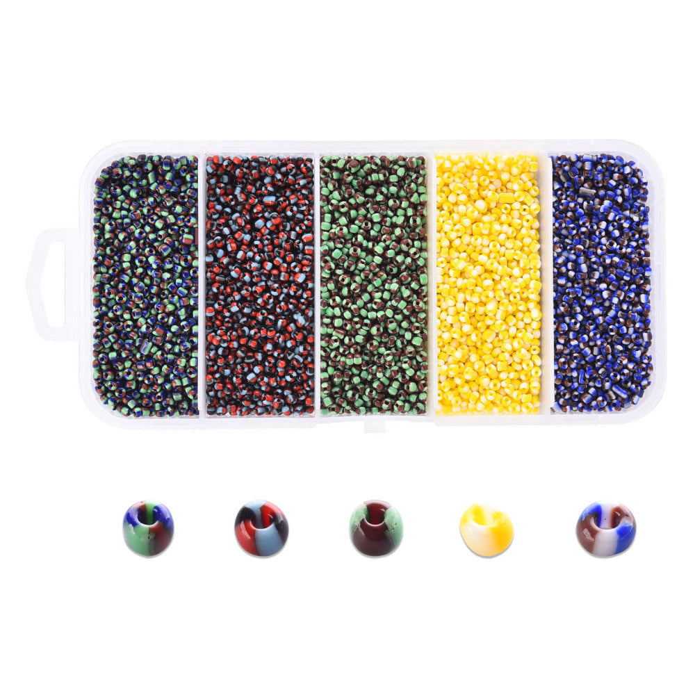 90g 2mm Halloween mix 1 striped glass seed bead seep selection box