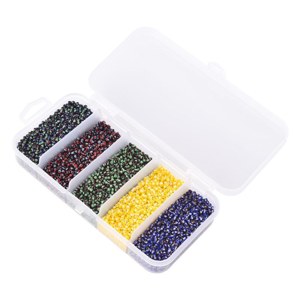90g 2mm Halloween mix 1 striped glass seed bead seep selection box
