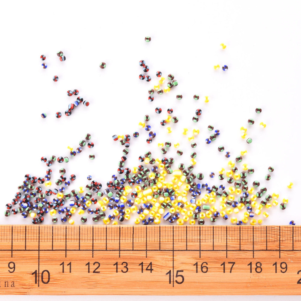 90g 2mm Halloween mix 1 striped glass seed bead seep selection box