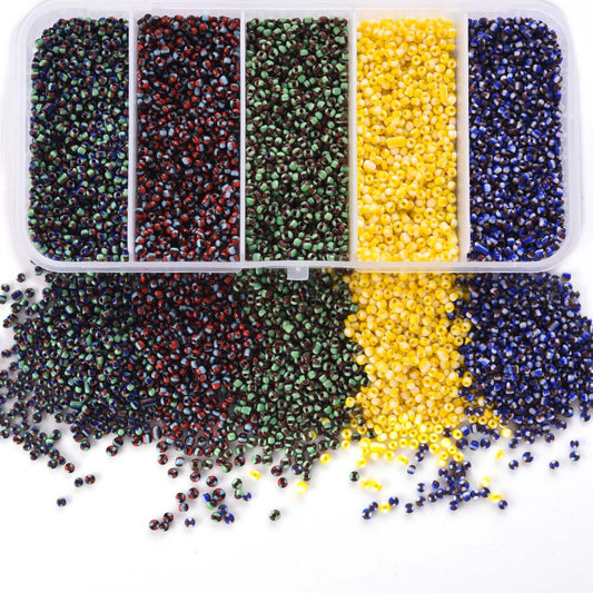 90g 2mm Halloween mix 1 striped glass seed bead seep selection box