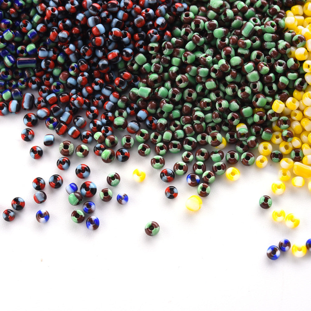 90g 2mm Halloween mix 1 striped glass seed bead seep selection box