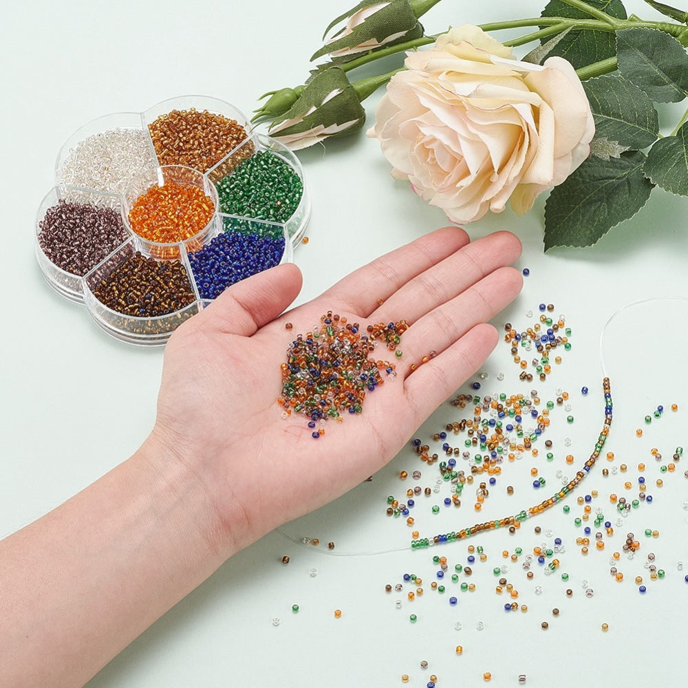 Autumn 2mm seed bead selection box - silver lined