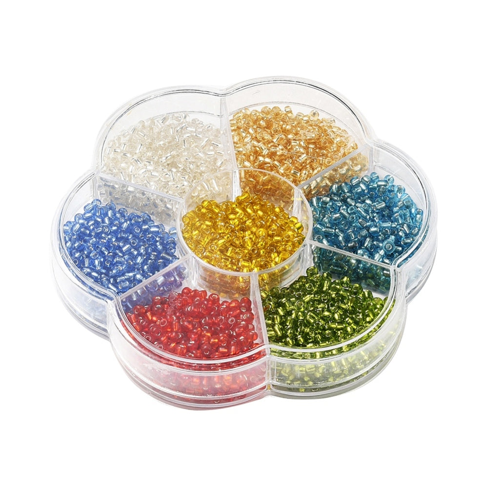 Bright 3mm seed bead selection box - 1400pcs silver lined