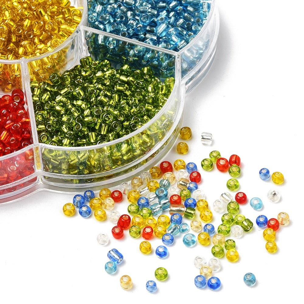 Bright 3mm seed bead selection box - 1400pcs silver lined