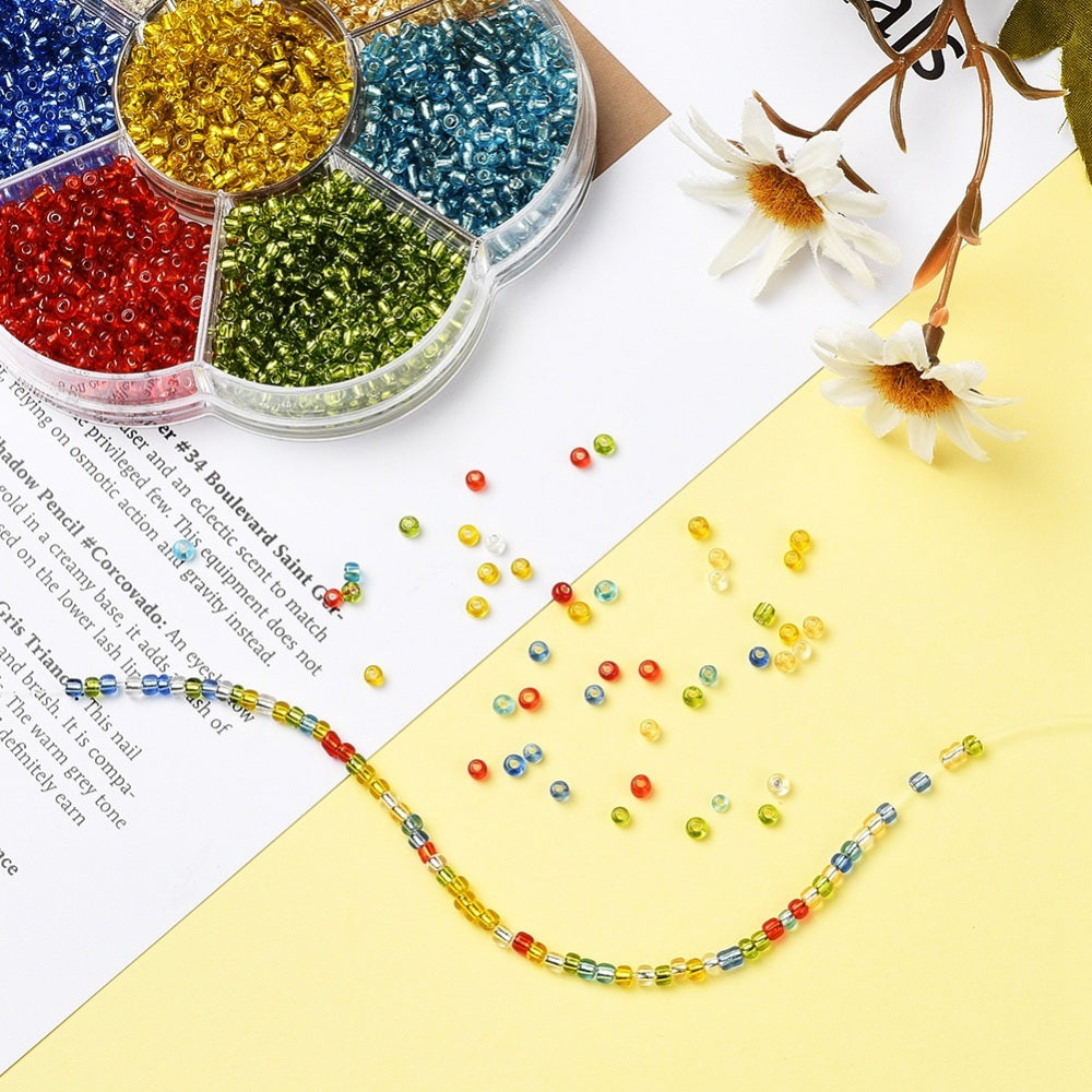 Bright 3mm seed bead selection box - 1400pcs silver lined
