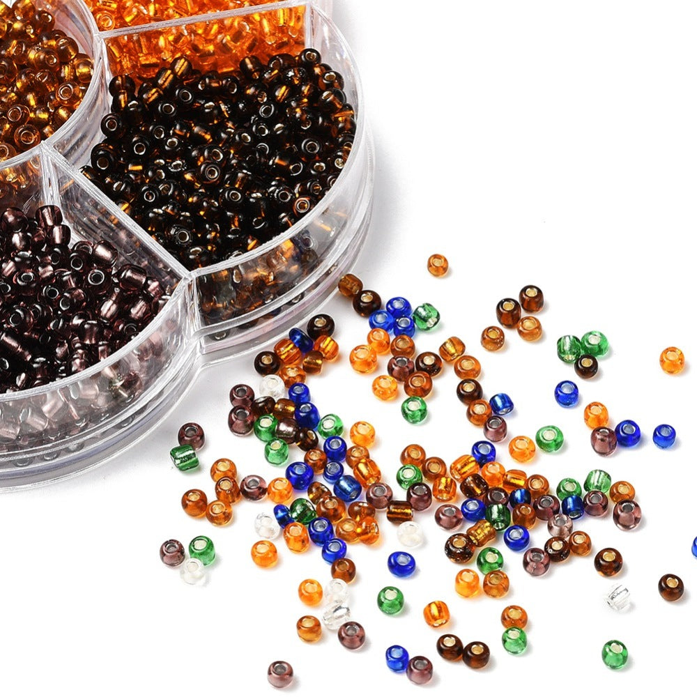 Autumn 3mm seed bead selection box - 1400pcs silver lined