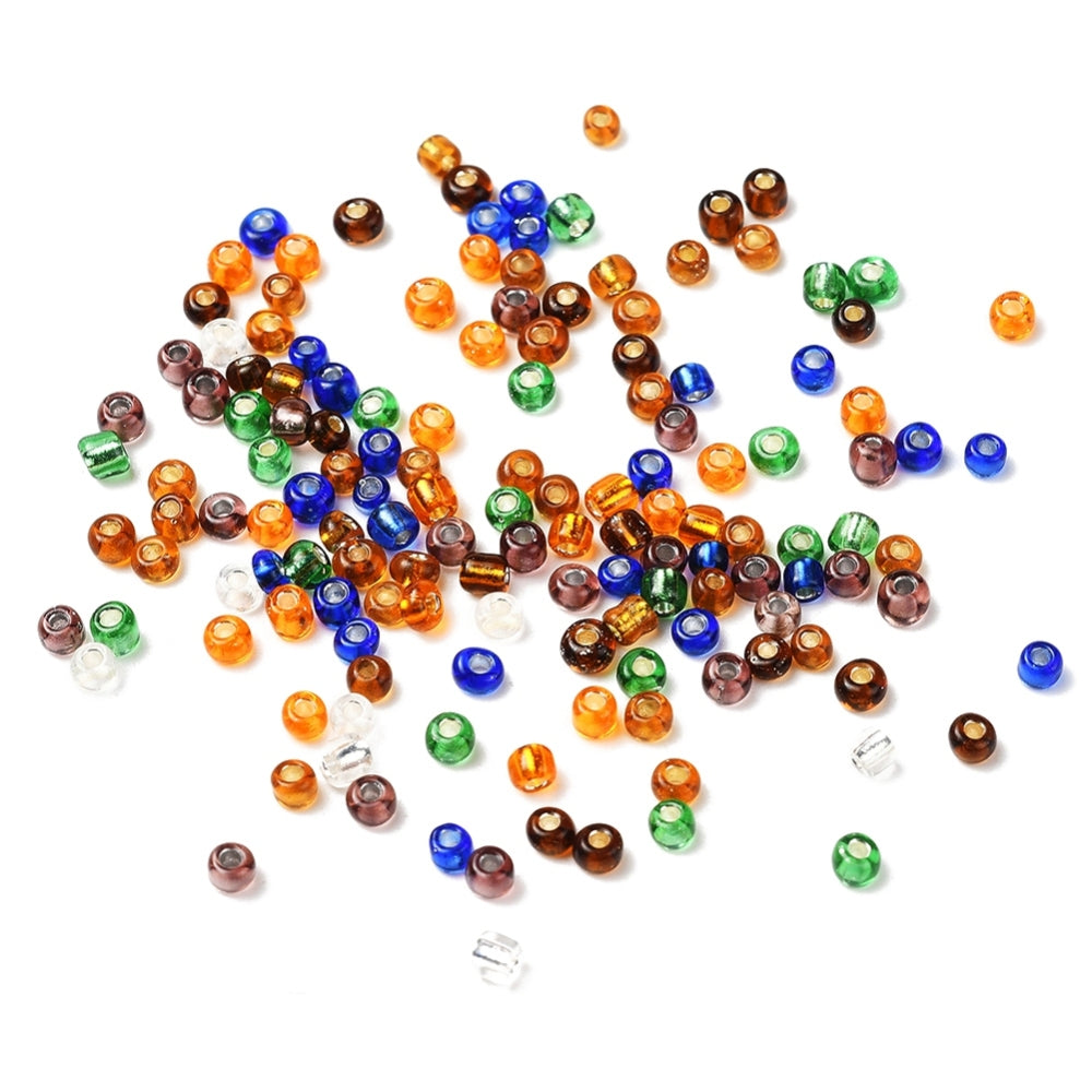 Autumn 3mm seed bead selection box - 1400pcs silver lined