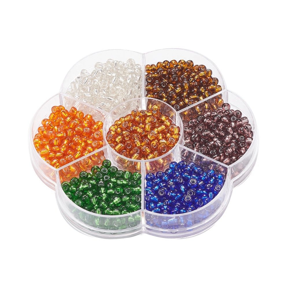 Autumn 4mm seed bead selection box - 700pcs silver lined