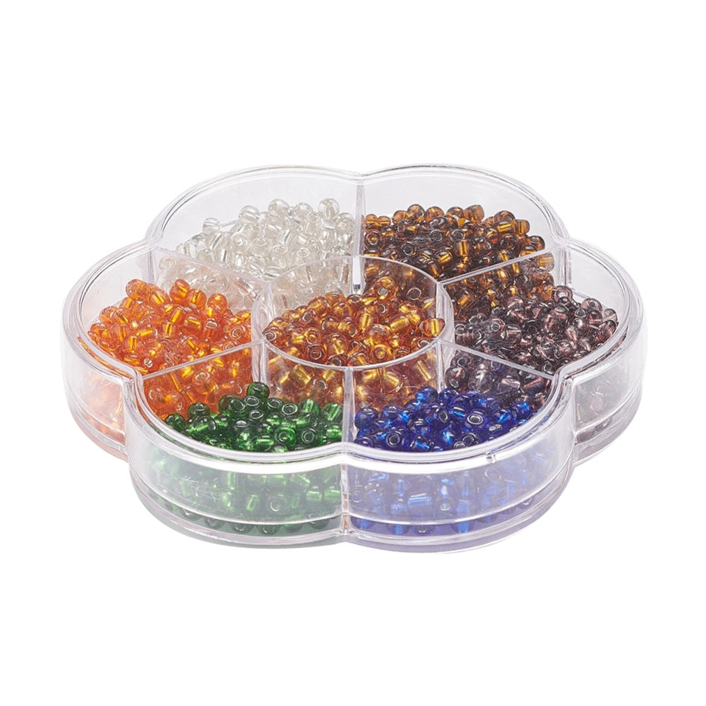 Autumn 4mm seed bead selection box - 700pcs silver lined