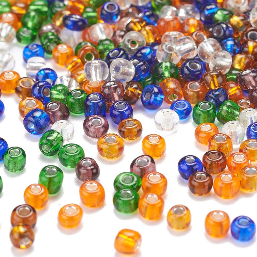 Autumn 4mm seed bead selection box - 700pcs silver lined