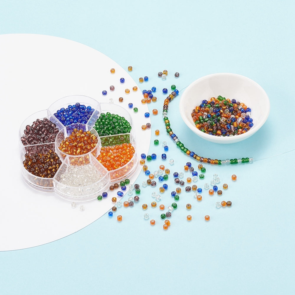 Autumn 4mm seed bead selection box - 700pcs silver lined