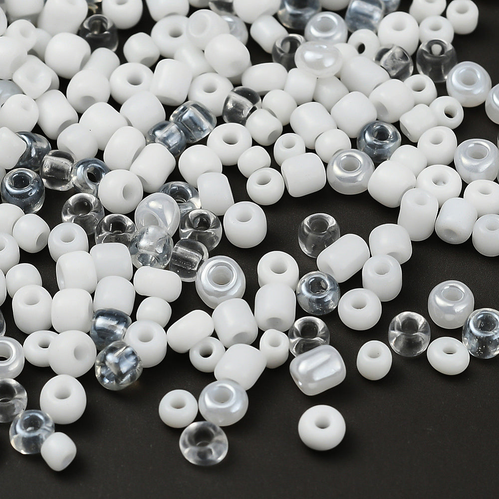 150g assorted white & clear 2mm & 3mm seed bead selection box