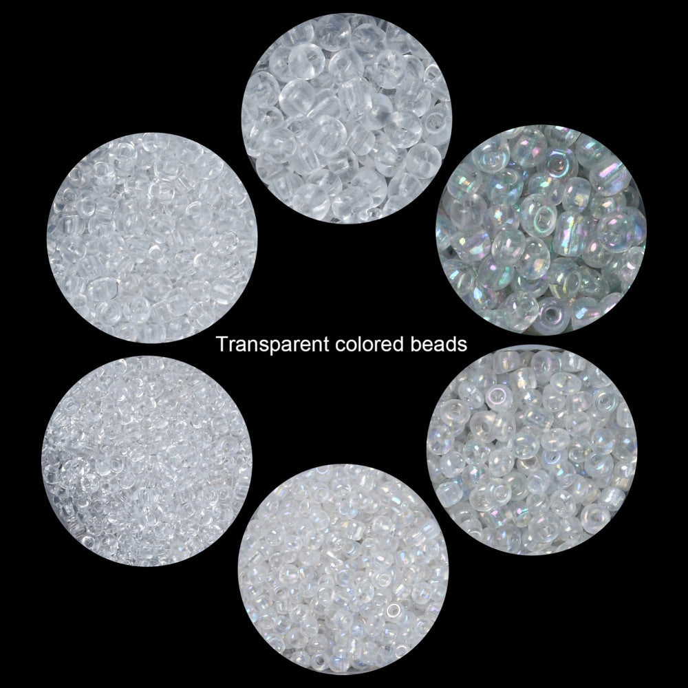 2, 3, 4mm seed bead selection box - clear, assorted styles and finishes