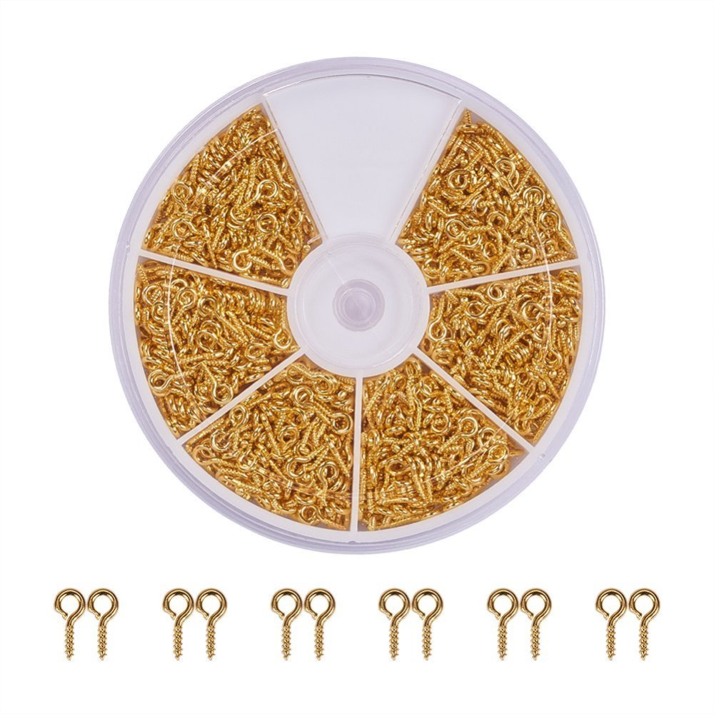 930pcs gold tone screw peg bails, 8x4mm