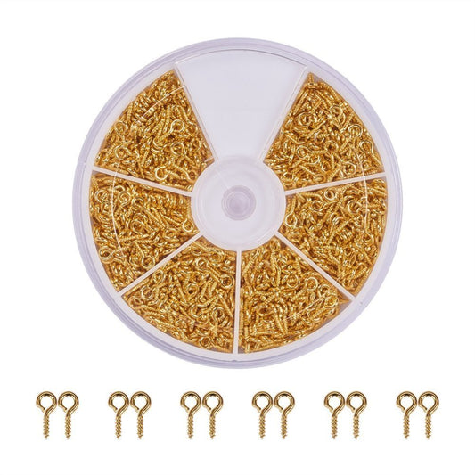 930pcs gold tone screw peg bails, 8x4mm